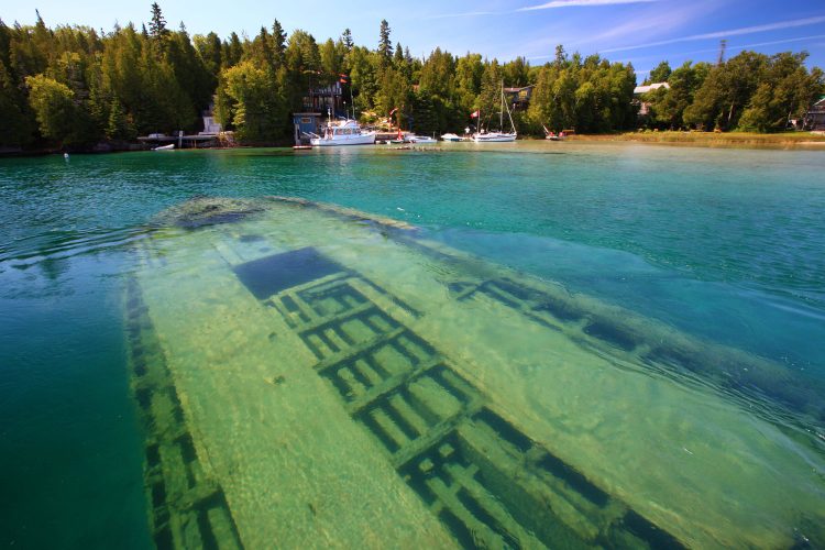 Schiffswrack im Lake Huron in Kanada