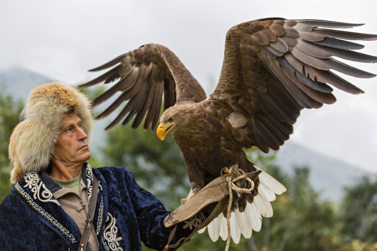 Traditionelle Jagd mit Adlern in Kasachstan