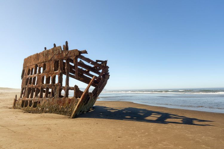 Die Reste des Viermasters Peter Iredale