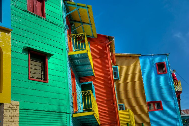 Buntes Häuser in Buenos Aires