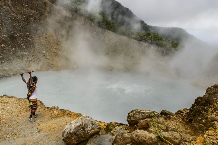 Der kochende See in der Karibik